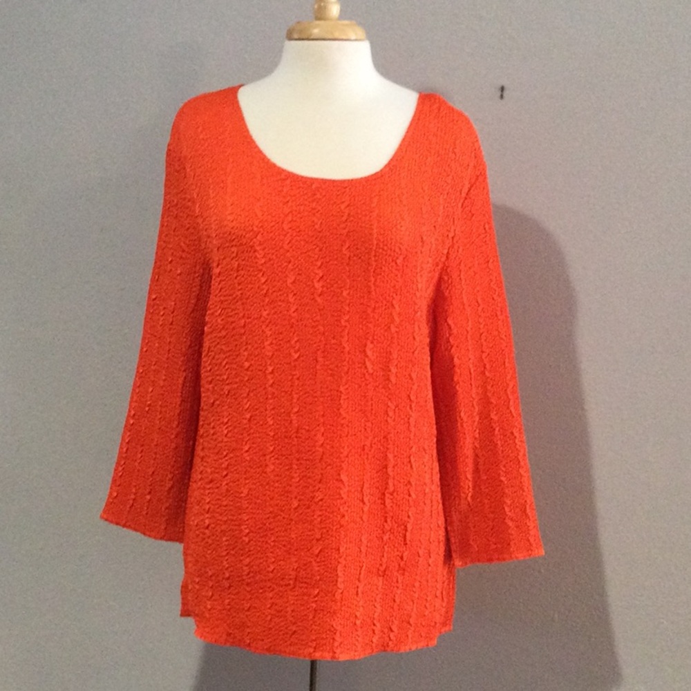 UBU Orange Crinkle Stretch Top Size XL